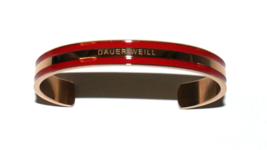 DAUER WEILL dwgo Unique Gold Tone Copper with Red Enamel Fine Open Cuff Bracelet - £50.53 GBP