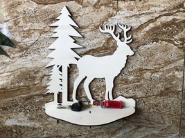 Wall key holder with shelf / Deer wall art / Key holder for Wall / key o... - $969.27 MXN