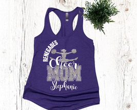 Custom Glitter Cheer Mom Team Level Fitted Racerback Tank Top Cheerleader Mama - £15.68 GBP+