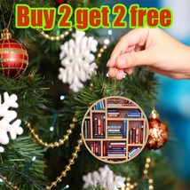 Book Lovers Round Bookshelf Pendant Christmas Tree Ornament Decoration X... - $12.99