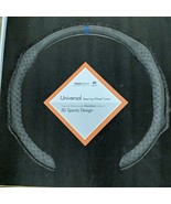 Fits 100-116.5mm Dia O and D Gray Alcantara w Blue Stripe Steering Wheel... - $17.16