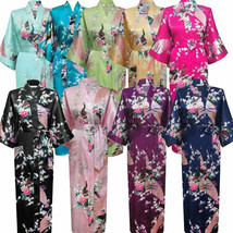 Promotional Bride Long Women Kimono Robe satin silk Night dressing Gown ... - £12.01 GBP