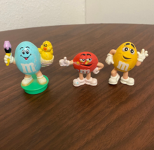 Vintage M&amp;M mini figures lot of 3 ( 90&#39;s Easter m&amp;m and 2000&#39;s red and yellow) - £5.51 GBP