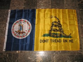 3x5 Gadsden Don&#39;t Tread On Me Tea Party Virginia State Flag 3&#39;x5&#39; Banner Brass G - £3.86 GBP