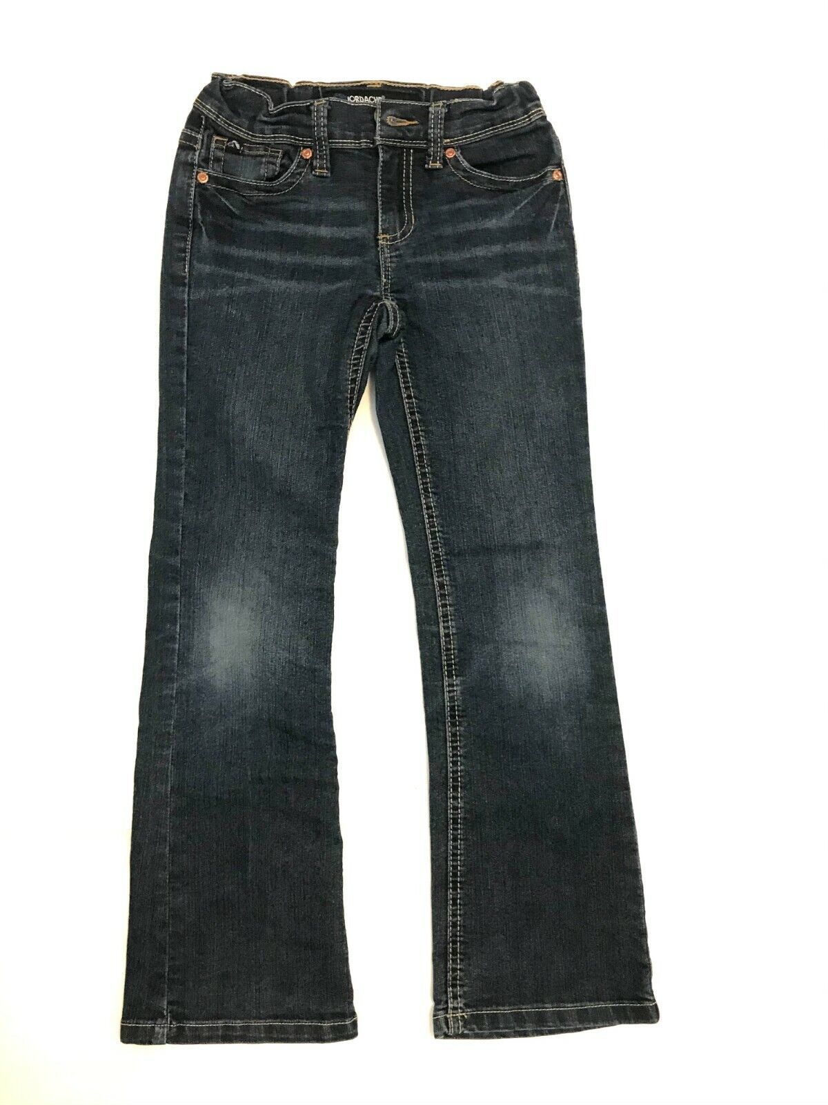 Girl's Regular Fit Boot Cut Jeans By Jordache 5-Pocket Dark Blue Denim Size 7 - $6.61