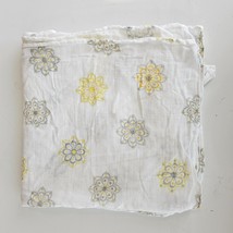 Angel Dear White Gray Yellow Mandala Flower Floral Baby Girl Blanket Muslin - £23.64 GBP
