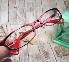 Betsey Johnson Cherry Red Metallic Eyeglass FRAMES - Starlight BUR 06 52-18-135 - £31.28 GBP