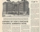 Von&#39;s Menu Seattle Washington Inside Gazette 1958 Jimmy Durante  - $87.12