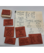 Read! NOS Stampin Up Dot Greetings Set  8 Mounted Rubber Stamps &#39;95 junk... - $274.47 MXN