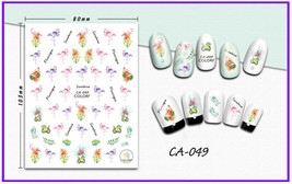 Nail Art 3D Decal Stickers Pink Purple Red Flamingo CA049 - £2.48 GBP