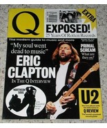 Eric Clapton Q Magazine Vintage 1991 UK Primal Scream U2 - $47.98 CAD
