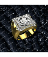 Mens 2Ct Round Diamond Engagement Wedding Pinky Band Ring 14K Yellow Gol... - $114.06