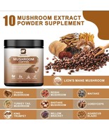 Authentic Organic 10 Mushroom Coffee Powder-Lions Mane Chaga Reishi Brai... - $21.03 CAD