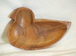 Hand-Carved Wooden Duck Trinket Jewelry Tray Philippines Folk Art - $9.89