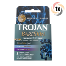 1x Pack Trojan Bareskin The Everythin Pack ( 3 Condoms Per Pack ) Fast Shipping! - £7.56 GBP