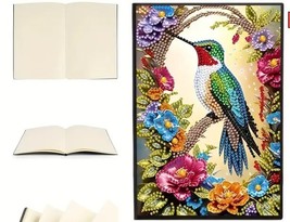 Flowers Bird Hummingbird Notebook Journal Diamond Jewel Art COMPLETED - $14.84