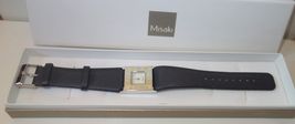 MISAKI watch Stainless Steel Mother OF Pearl black leather band new - $51.08