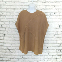 J. Jill Sweater Womens XS/S Brown Fringed Yak Hair Boxy Poncho Boho Lage... - $27.99