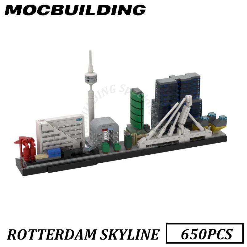 Rotterdam Skyline Display Moc Building Blocks Bricks DIY Construction Toys Gifts - £80.40 GBP