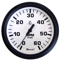 Faria Euro White 4&quot; Tachometer - 6000 RPM (Gas) (Inboard  I/O) [32904] - £60.97 GBP
