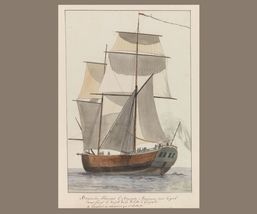 French Brigantine l&#39;Heureuse Marianne Art Poster Print 18 x 24 in - £19.89 GBP
