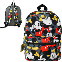 Mickey Mouse 16 Inch All Over Print Backpack Grey - £21.49 GBP