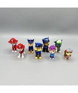Lot of 8 Paw Patrol 1.5&quot;-2&quot; Figures Chase, Marshall, Rocky, Liberty, Coral - £13.23 GBP