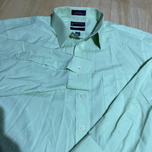 Stafford Performance Super Shirt Men’s 17.5 34-35 Long Sleeve Blue Butto... - $15.45