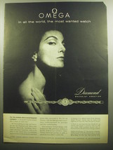 1958 Omega Diamond Bracelet Watch Ad - Omega in all the world - $18.49