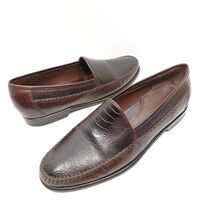 Johnston &amp; Murphy Brown Croc Loafers Men’s 11.5 M Leather Casual Shoes S... - $35.99