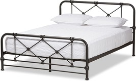 Baxton Studio Beal Modern And Contemporary Metal Platform Bed,, Black Finished - £381.48 GBP