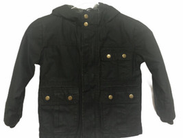 Boys 3T Heavy Weight Winter Jacket Circo Black Hood Zipper Button - $27.00