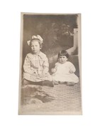 Postcard RCCP Little Girls White Plaid Dress Hazel, Sarah Vintage Unposted - £11.17 GBP