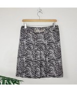 Ann Taylor | Brown Cream Animal Print Pleated Front Skirt, womens size 4 - £22.39 GBP