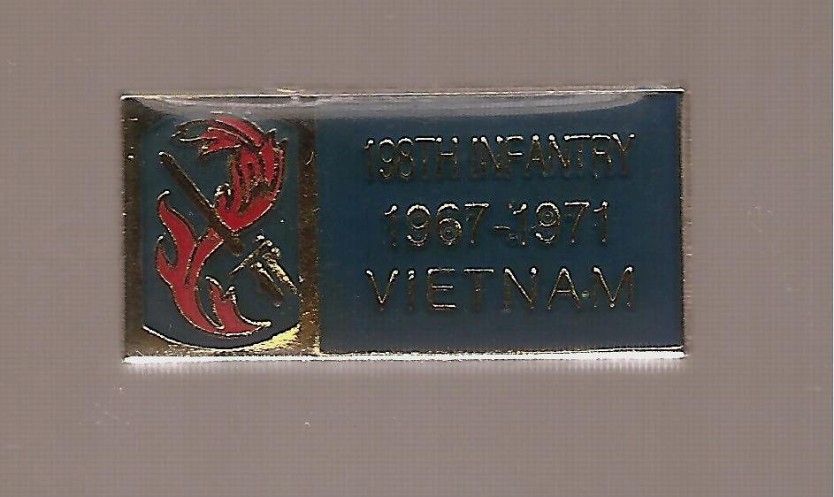 Vintage Vietnam War 198th Infantry 1967-1971 Small Memorial Hat Or Colla... - $3.50