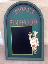Kitchen Cafe Decor Today&#39;s Fine Food Gourmet Menu Board Chef Wood Wall Hanging - £30.50 GBP