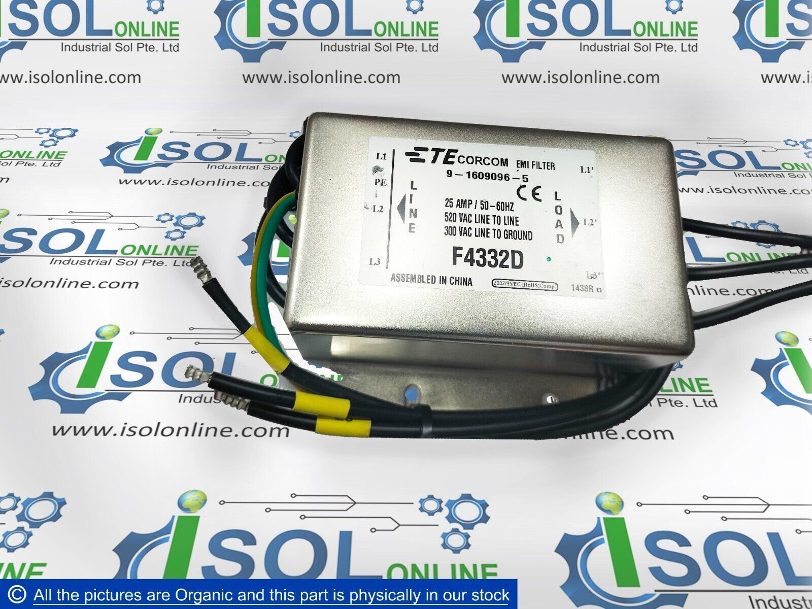 TE Corcom EMI Filter F4332D Power Line Filter 9-1609096 25 AMP 520VAC L ... - $249.00