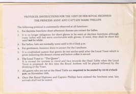 Vintage 1973 Instructions Royal Visit Princess Anne Capt Mark Phillips  ... - £2.90 GBP