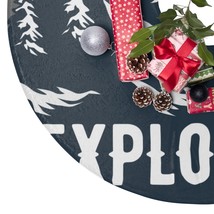 Customized Plush Christmas Tree Skirt - Mountains Outdoor Adventure Patt... - £47.88 GBP