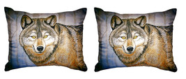 Pair of Betsy Drake Grey Wolf No Cord Pillows 15 Inch X 22 Inch - £62.63 GBP