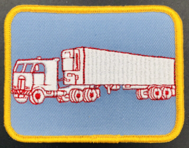 Truck Big Rig Trucker 18 Wheeler Embroidered Rectangular Patch 4&quot; x 3&quot; - $8.59