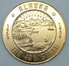 1959 $1 Trade Token 49th State Commemorative Birthday Coin Fairbanks, Alaska - £3.98 GBP