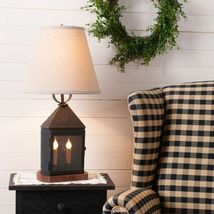 New Harbor Lamp in Textured Black with Linen Shade image 2