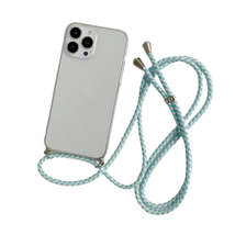 Anymob iPhone Case White Transparent Candy Color Crossbody Necklace Lanyard - £18.14 GBP