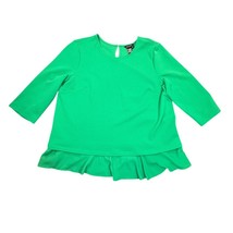 Jules and Leopold Blouse Womens XL Green Textured Peplum Shirt Minimal O... - $15.99