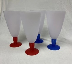 Four Tupperware Impressions dessert parfait glasses/cups/goblets # 4125 w/ stems - £10.04 GBP