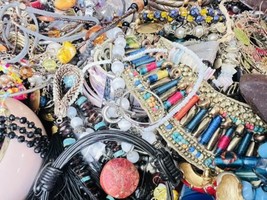 Huge Lot Junk Drawer Jewelry 8 lbs Vintage Modern Wear Craft Repurpose Repair - £46.52 GBP