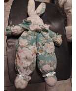 White Easter Bunny Rabbit Floral Outfit Multi-color 26&quot; Plush White - $30.93 CAD