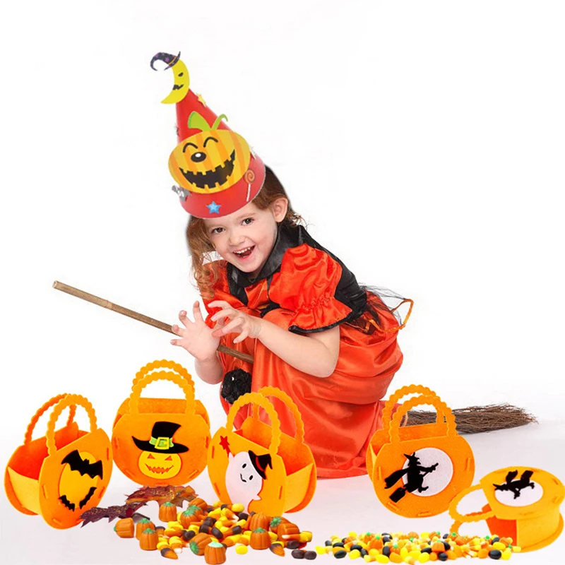 Play Halloween Pumpkin Bag Play Candy Gift Bag Props Basket DIY Festival Supplie - £23.32 GBP