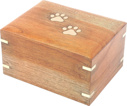 Wooden Small Cremation Pet Urn for Dog and Cat Ashes Box | Handmade Wood Memoria - £28.16 GBP